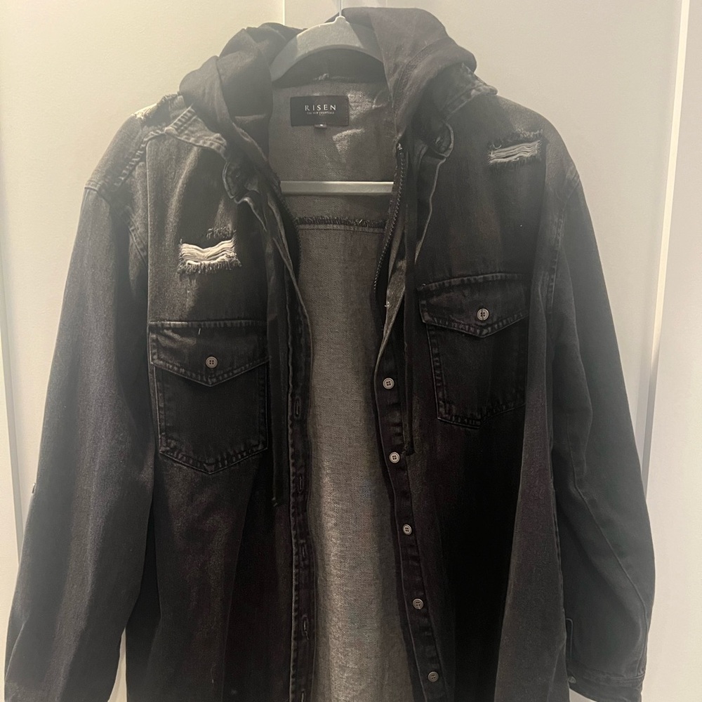 Risen distressed black Jean jacket
